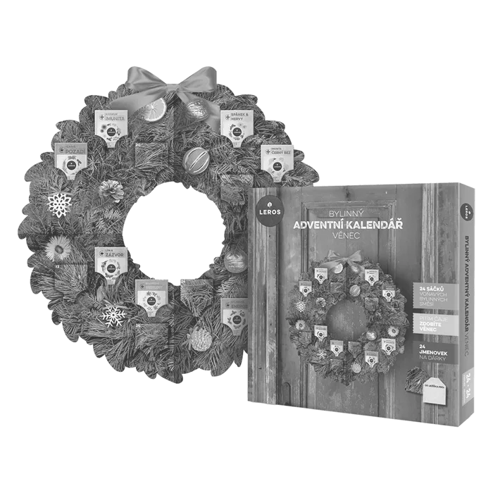 LEROS Bylinný adventní kalendář věnec 24 sáčků